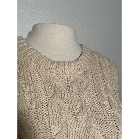 Anthropologie Endless Rose Sweater Cable Knit Cold Shoulder Size L - Picture 5 of 7